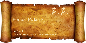 Porcz Patrik névjegykártya